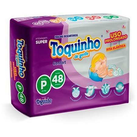 Fralda Infantil Toquinho de Gente Confort P 48 Unidades
