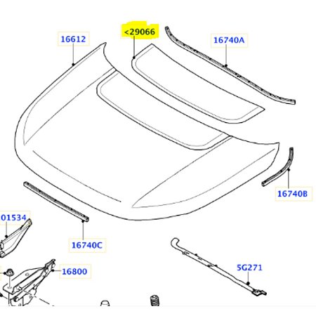 Guarnição do capô LAND ROVER DISCOVERY SPORT LR058531