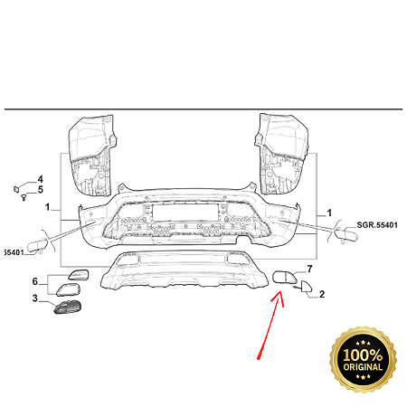 100270392 SUP. REBOQUE TRAS. DIR JEEP RENEGADE 2022>