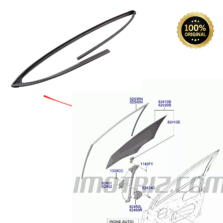 82540R1000 GUARNICAO VIDRO HYUNDAI HB20 22> DIANT ESQ