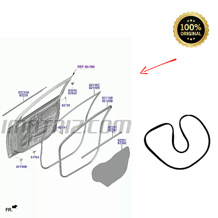 82120R1000 VEDACAO DA PORTA HB20 22 > DIANT ESQ