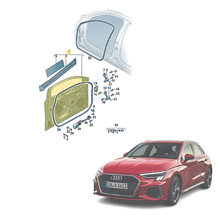 8Y0831051 PORTA DIANT ESQUERDA AUDI A3 2021 >>