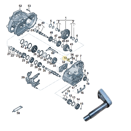 0AJ311503 EIXO ENGRENAGEM MARCHA RE VW POLO TRACKER