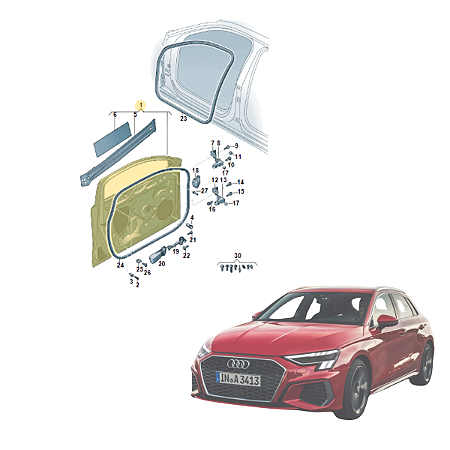 PORTA DIANT DIREITA AUDI A3 2021 >> 8Y0831052