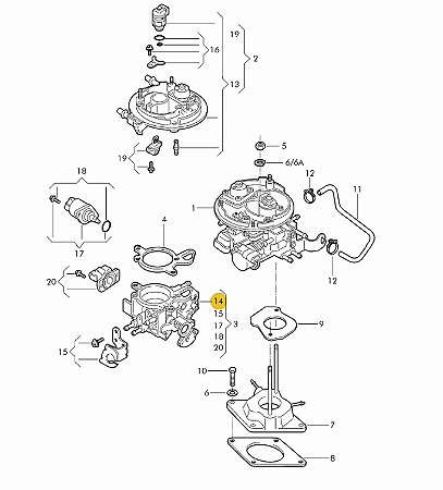 0261980661 BASE CARBURADOR  AUTOLATINA
