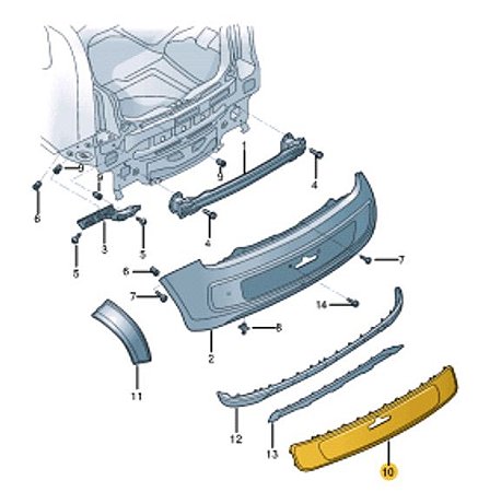 APLIQUE PARACHOQUE TRASEIRO VW UP 1SB807811KZ3