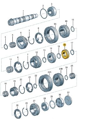 ENGRENAGEM DE TRANSMISSÃO PASSAT 4.A MARCHA   012311149AH
