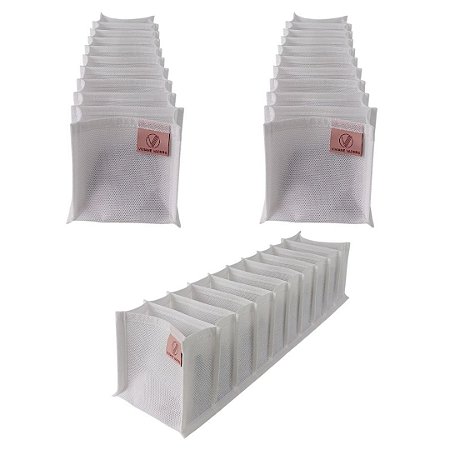 KIT 3 Colmeias para calcinhas e meias em TNT Branca - PP (10 nichos)