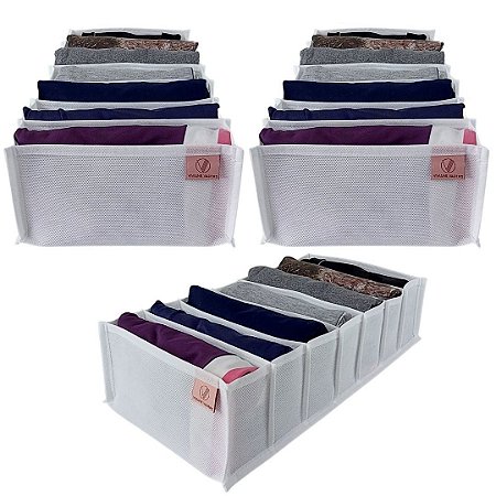 KIT 3 Colmeias para calças leggings em TNT Branca - M (7 nichos)