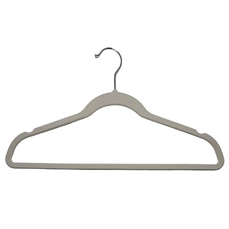 Cabide de Veludo Adulto - Bege - KIT com 10 unidades