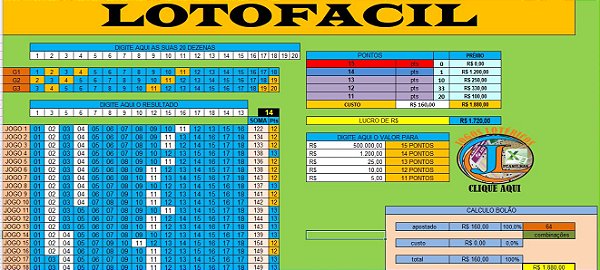 Planilha para Bolão da Mega Sena 