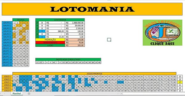 Planilha Lotomania