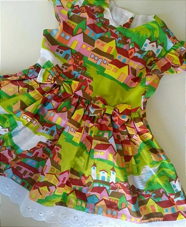 Vestido Casinhas Coloridas