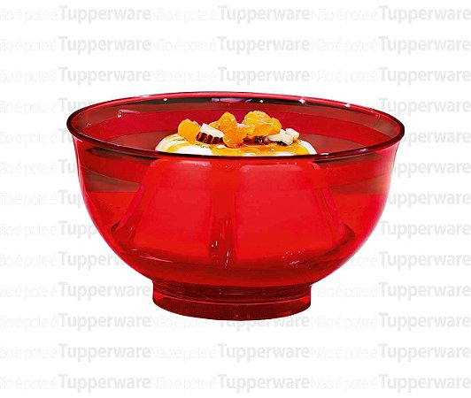 TUPPERWARE TACINHA CRISTAL 250ML VERMELHA