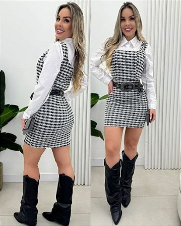 Vestido Tweed Alana (branco)