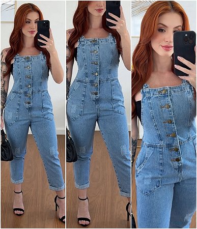 Jardineira jeans
