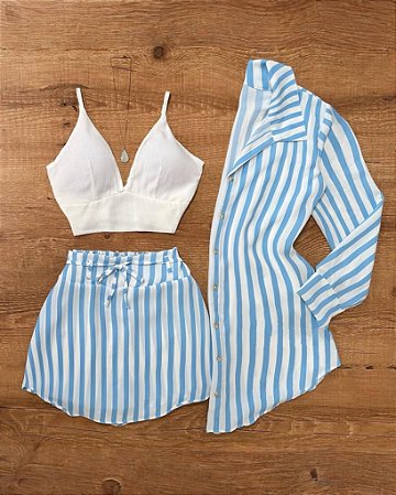 Conjunto listrado Letícia