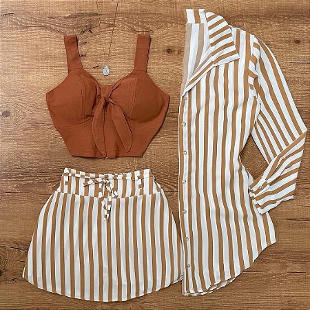 Conjunto listrado Letícia