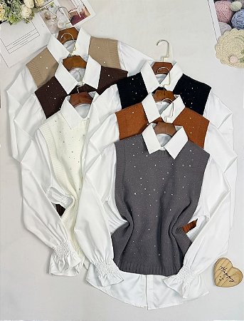 Conjunto Colete brilho