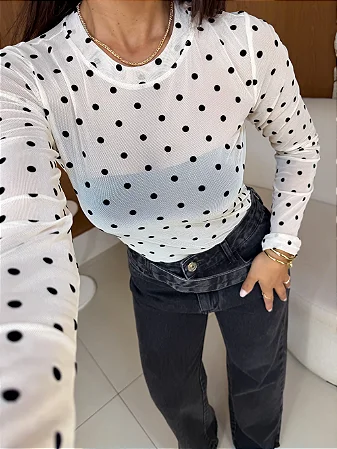 Blusa tule Poá