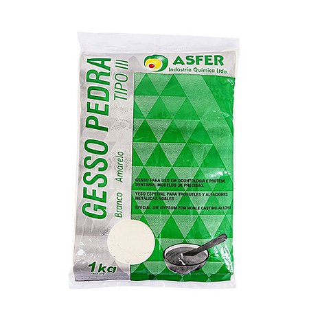 Gesso Pó Branco Tipo 3 1Kg Asfer