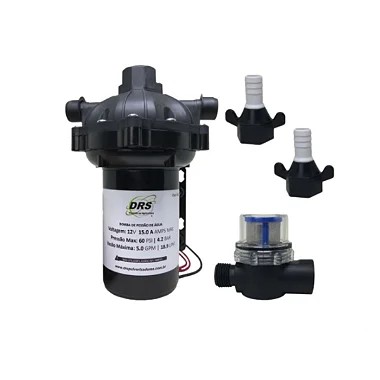 Bomba de Diafragma Elétrica 12V - 18,9 l/min / 60 psi max - DRS