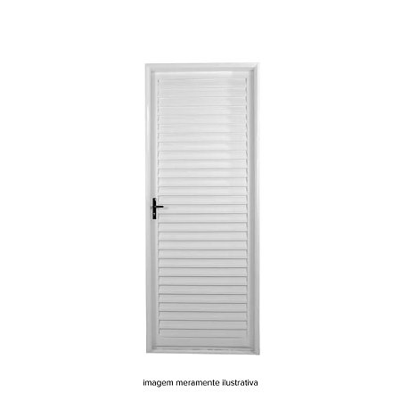 Porta Alumínio Palheta 2,10 x 0,80 m Branca Direita Esal