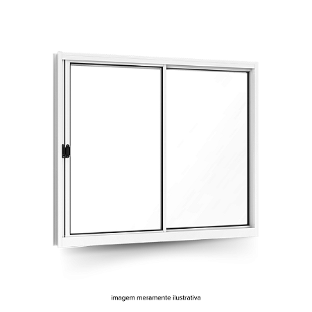Janela Alumínio de Correr 1,00x1,00 m 2 Folhas Branca Reli