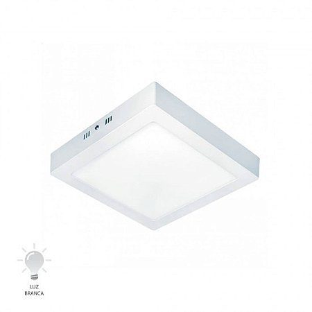 Plafon LED Quadrado Sobrepor Branca 18W Maxxy