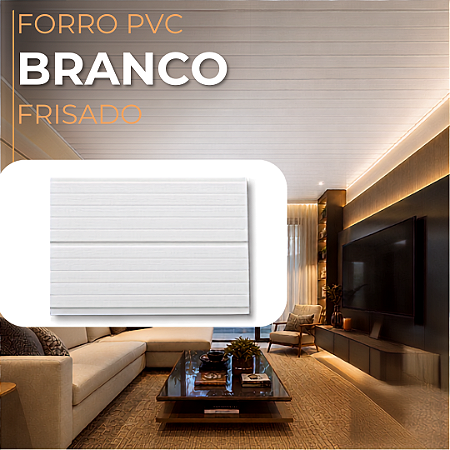 Forro PVC 6 mm 20 cm Branco Frisado 6 m Fortplast