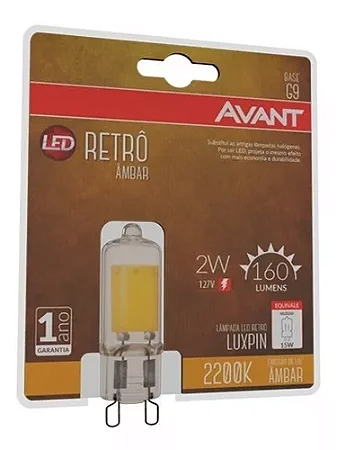 lampada led retro 2w g9 127v avant