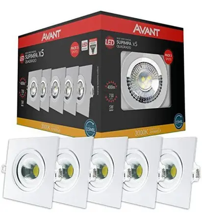 packspot emb.quad.5w biv.pack/5 am 3000k avant