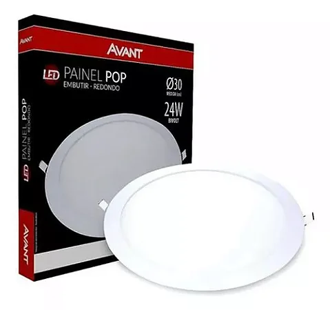 painel led red.embutir 24w br 6k avant