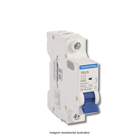 Disjuntor Monopolar 25A Din CVB 3kA Residencial Tramontina