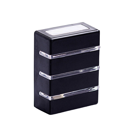 Arandela Slim 3 Aletas 2 Fachos Preta  SYKALIGHT