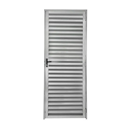 Porta Alumínio Natural Palheta/Veneziana 2,10x80cm Abertura P/Direita  Reli