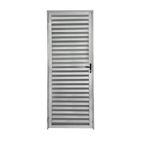 Porta Alumínio Natural Palheta/Veneziana 2,10x80cm Abertura P/Esquerda  Reli