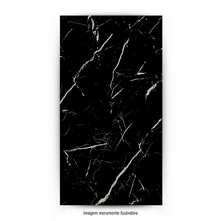 Piso Cerâmico "B" 62x120 Maxi Negro Polido Retificado Unique