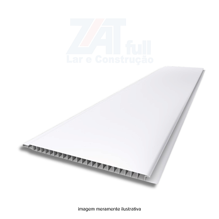 Forro PVC 8mm 25cm Liso Junta Seca Branco 7m Allas