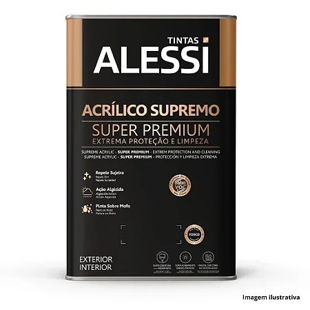 Tinta Acrílica Supremo Super Premium 18L Branco Fosco Alessi
