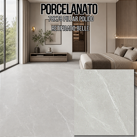 Porcelanato "A" 78x78 Pillar Polido Retificado Belle