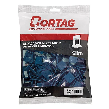 Espaçador Nivelador 1MM 50 Peças Azul Cortag