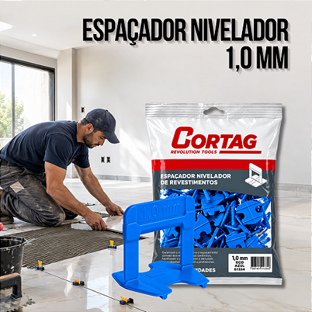 Espaçador Nivelador Eco 1,0 mm Azul Cortag
