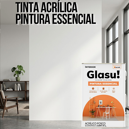 Tinta Acrílica Pintura Essencial 15 L Branco Glasu