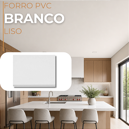 Forro PVC 6 mm 20 cm Branco Liso 6 m Allas