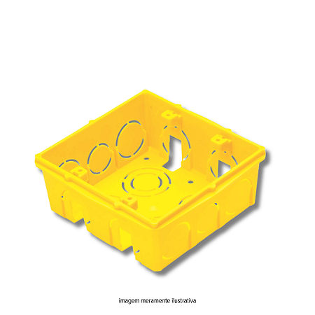 Caixa de Luz Embutir 4x4 Amarela Tramontina