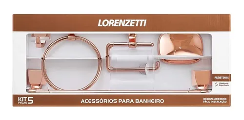 Kit Banheiro Rose Gold ABS 5 Peças Lorenzetti