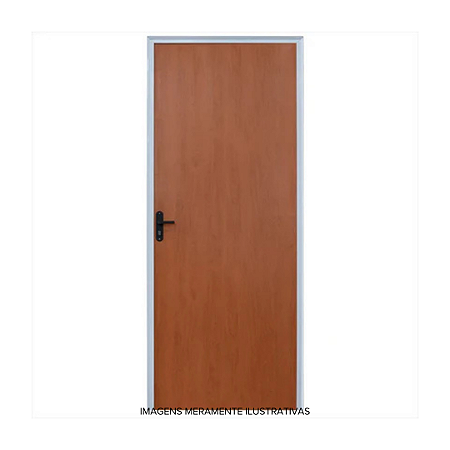 Porta de Madeira Rafaela Interna Mogno 86,5CM Direita C/Batente Alumínio Esal