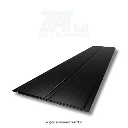 Forro PVC 06mm 20cm Preto Frisado 6m Fortplast