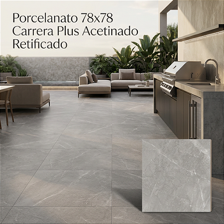 Porcelanato "A" 78x78 Carrera Plus Acetinado Retificado Belle